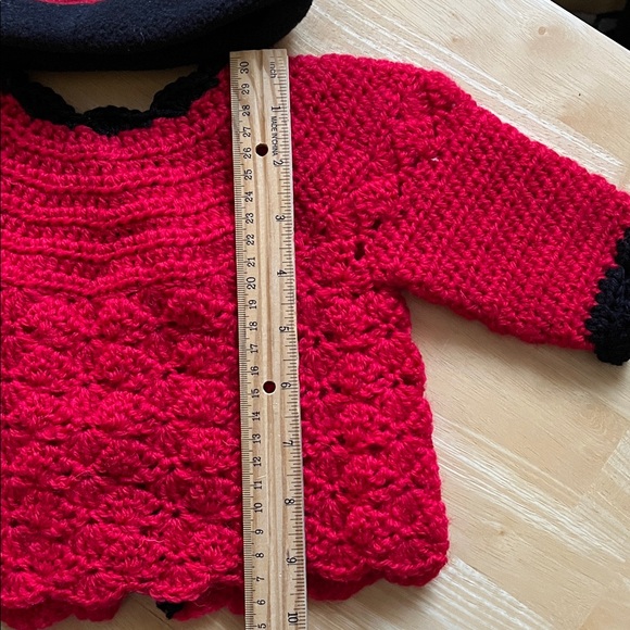 Charming Red and Black ladybug Crochet Baby Set - Picture 6 of 7